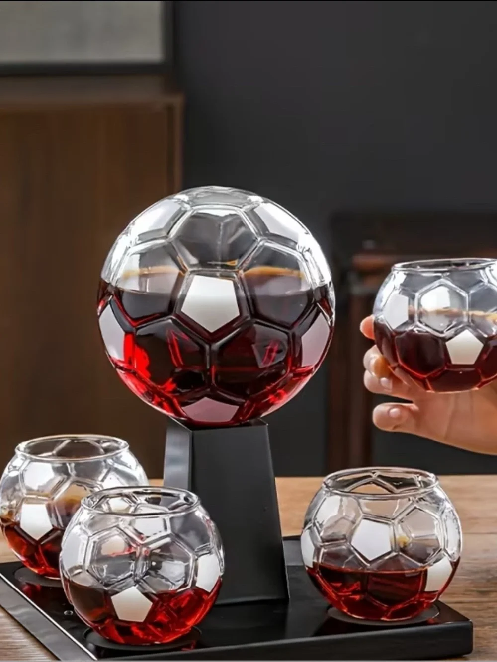 Luxury Soccer Ball Whiskey Decanter Set